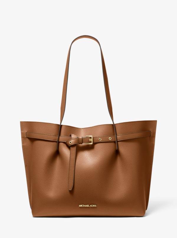 Damske Prenosná Taška Michael Kors Emilia Large Pebbled Leather Hnede - Kabelky Michael Kors Lacne | TBLDU-4816
